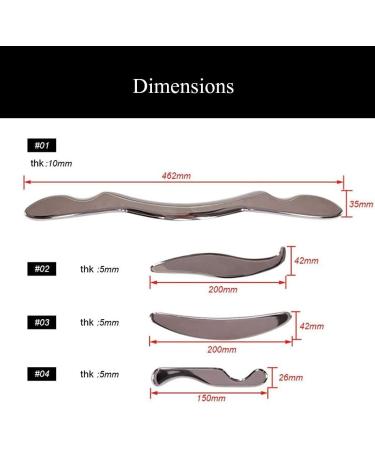 Cza Professional Gua Sha Massage Set - 4pcs IASTM Tool Kit for Myofascial Physiotherapy | Stainless Steel Soft Tissue Mobilization & Muscle Relaxation - Buy Online on GoSupps.com