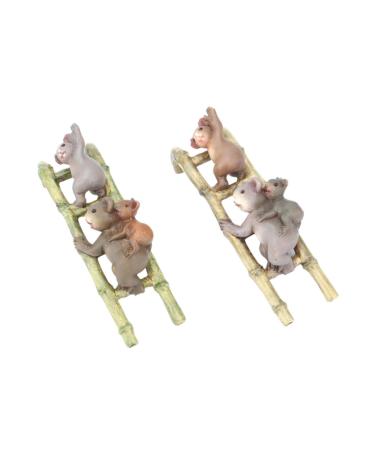 Yardwe 2st potted decoration pull mini-plant pots mini-resin animal vases residential culture plant corer resin climbing koala climbing koala figure household flowerpot ornaments decorate