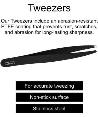 Deborah Lippmann Tweezers Slant Pointed | Precise for Plucking Eyebrows Splinters Hair Removal Shape | Easy to Use Professional Stainless Steel - Buy Online on GoSupps.com