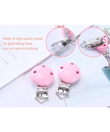 Hitopin Pacifier Clips Set - 10 Wooden Pink Pacifier Clips for DIY Tinkering | Baby Accessories & Closure Holders - Buy Online on GoSupps.com