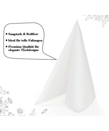 Adorfine 60 High-Quality 40x40 cm White Disposable Napkins | 100% Cellulose Decorative Tissues for Weddings Parties Birthdays & Festivals - Buy Online on GoSupps.com