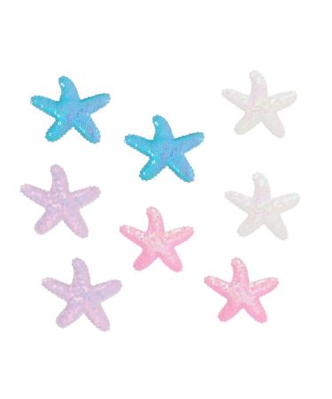 Naisefei Seestern hair clips 8 pieces of sea sears hair clipping hair Accessories shell headgear hair clip glittering hair crocodile clamp sequin hairpins for children girls