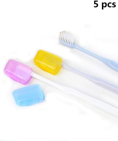 UKD Pulabo 5Pcs Travel Toothbrush Head Covers - Compact & Reusable Plastic Cases in Random Colors for Easy Travel - Buy Online on GoSupps.com