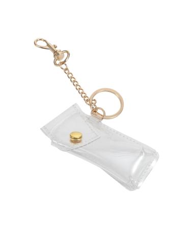 GALPADA 3 Pcs Transparent Lipstick Case Lipstick Cover Keyring Pvc Keyring Fashion Leather Key Chain Simple Lipstick Cover Elegant Key Ring Creative Keychian Lipstick Case Keyring