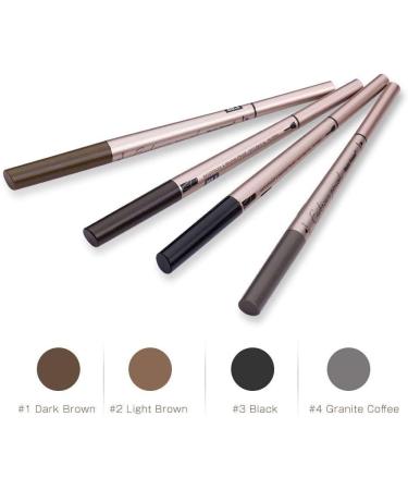 HeyBeauty Eyebrow Pencil with Brow Brush - Black | Double Ended Automatic Makeup Cosmetic Tool - Buy Online on GoSupps.com
