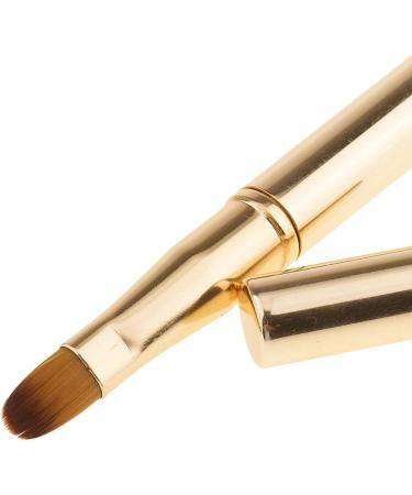 (1 pc) Double Ended 2 in 1 Retractable Lip and Eye Brush Lip Makeup Brush Applicators Liner with Cap for Lip Palette Lipstick - Gold - Buy Online on GoSupps.com