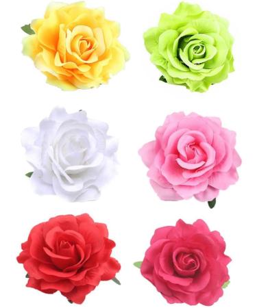 Flower Hairpin Wedding Sweet Rose Brooch Party Hair Clip Jewelry Accessories Red Clips Barrettes  - Buy Online on GoSupps.com