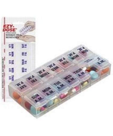 Ezy Dose Weekly AM/PM Pill Organizer - Medium Size, 7-Day Vitamin & Medicine Box - 2 Daily Compartments - Buy Online on GoSupps.com