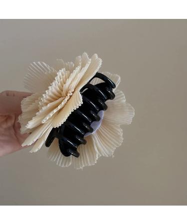 Sleek Silk Flower Hair Claw Clip Ponytail Holder for Women - Hair Accessories - Buy Online on GoSupps.com