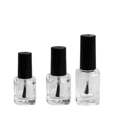 6pi ces Flacons de Vernis Ongles Vides avec Pinceau Int gr Carr s Transparents pour Vernis Ongles Fait Maison