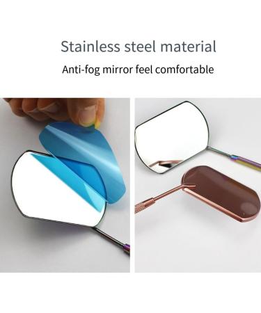 rongweiwang Eyelash Mirror Makeup Checking Beauty Tool Long Handle Mirrors Accessory for Check Portable Stainless Steel Durable Colorful - Buy Online on GoSupps.com