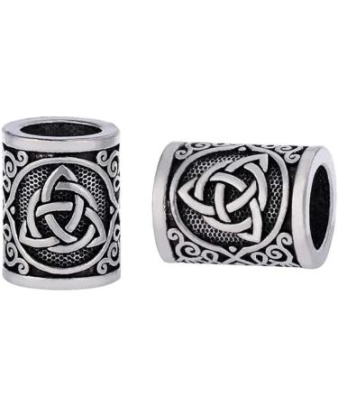 Yahpetes 2 Pcs Celtic Knots Triquetra Viking Beard Beads Set - Norse Rune Metal Rings - 0.59X0.47 Inches - Buy Online on GoSupps.com