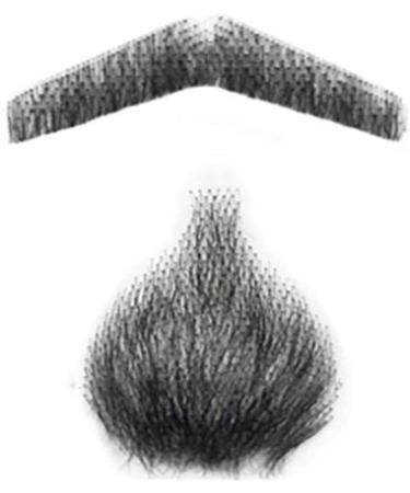 Remeehi Hand-Made Goatee Men's Beard Costume - Black Human Hair Mustache Pretend ZGRong - Buy Online on GoSupps.com