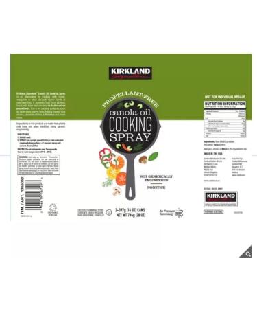 Kirkland Signature Canola Oil Cooking Spray 2 x 397g - Buy Online on GoSupps.com