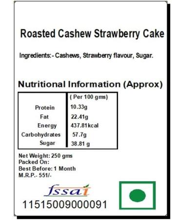 Ghasitaram Gifts Valentines Gift for Girlfriend/Boyfriend/Husband and Wife - Valentine Sweets - Roasted Cashew Strawberry Cake Valentine Sweets Roasted Cashew Strawberry Cake - Buy Online on GoSupps.com