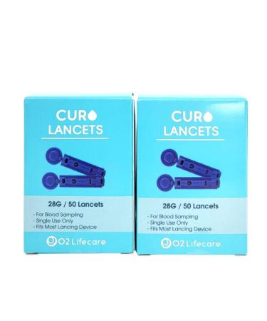 CUROfit 28G 100 Twist Top Lancets  Simple Comfortable Blood Glucose & Cholesterol Measurements