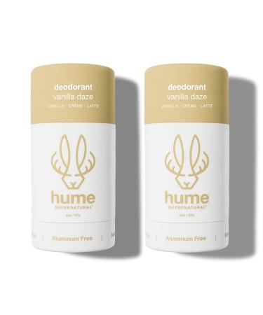 Hume Supernatural Aluminum Free Deodorant for Women & Men - Safe for Sensitive Skin - Probiotic Plant-Based Baking Soda Free Aloe & Cactus Flower Anti Sweat Stain & Odor - Vanilla Daze 2-Pack Vanilla Daze 2-Pack