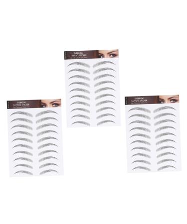 DOITOOL 3 Sheets Waterproof Eyebrow Stickers False Eyebrows for Women Artificial Eyebrow Cosmetic 6d Make up