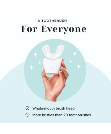 AutoBrush Pro Adults U-Shaped Automatic Toothbrush - 360 Whole Mouth Electric | Soft Nylon Bristles & LED Lights | Rechargeable & Waterproof (Black Double Sided) - Buy Online on GoSupps.com