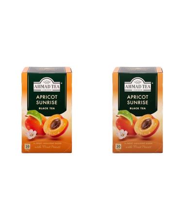 Ahmad Tea - Apricot Sunrise - black tea with apricot - with fruit pieces - individually packaged aroma sealed tea bag with 2g tea per serving - 20 tea bags with a band (pack with 2) Apricot Sunrise 20 pieces (2 -pack)
