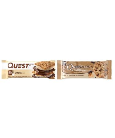 Buy Protein Bars: S mores Oatmeal Chocolate Chip Cookie Dough & More - 12 Pack + Free Bag Clip - International Shipping Available - Buy Online on GoSupps.com