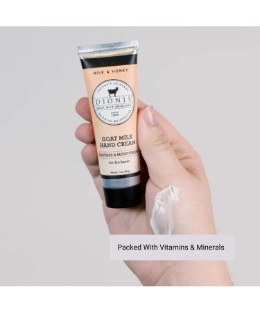 Dionis Goat Milk Skincare Milk & Honey Hand Cream 1 oz - Set of 6 | Made in USA | Cruelty-Free & Paraben-Free - Buy Online on GoSupps.com