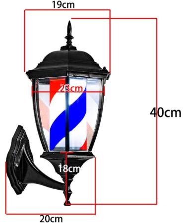 Barber Shop Pole Light Outdoor Vintage Style Red White Blue Strips Rotating Illuminating Hair Salon Hairdressing Sign Light Barber Shop Waterproof Wall Mountable Lamp - Buy Online on GoSupps.com