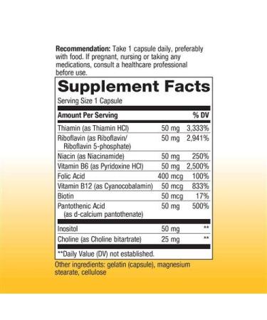 Nature's Way B-50 Complex - 100 Capsules | Premium B-Vitamin Support - Buy Online on GoSupps.com