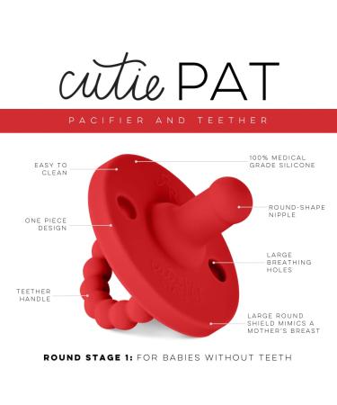 Ryan & Rose Cutie PAT Pacifier Teether (Stage 1  Red) - Buy Online on GoSupps.com