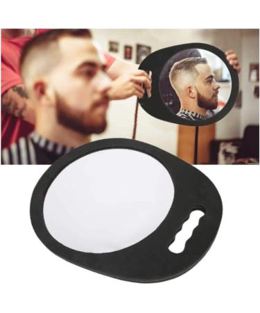 Mpowtech Round Handle Mirror: Durable Handheld Barber Mirror for Salons - Lightweight Foam Haircut Mirror (Black) - Buy Online on GoSupps.com