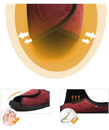 Men's Lightweight Anti-Slip Diabetic Slippers - Adjustable & Breathable Grey Shoes with Arch Support - Size 7.5 - Buy Online on GoSupps.com