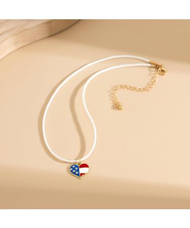 SOUTHJIELING Colorful Flag Pendant Necklace - Trendy Clavicle Chain Accessory for Fashionistas - Buy Online on GoSupps.com