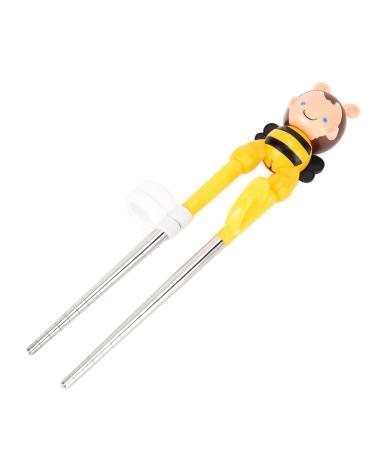 Training sticks sweet yellow bee develops fine motor skills.Training sticks made of soft silicone PP for children for use (bee stainless steel) yellow