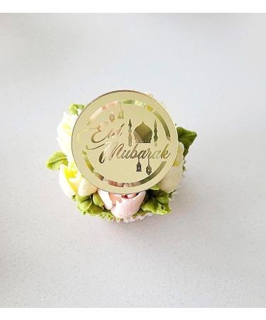 6 Eid Mubarak Cupcake Disc Toppers Gold Eid Cupcake Discs Eid Cupcake Toppers Eid Gift Tags Eid Gift Charms Eid Cake Decorations. - Buy Online on GoSupps.com
