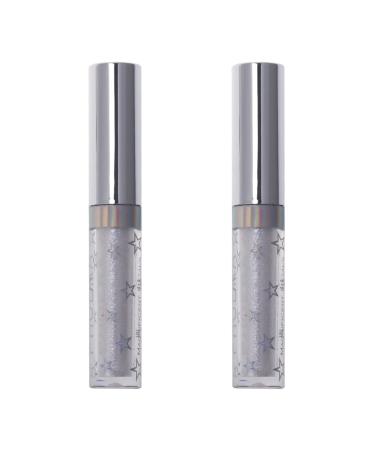Healvian 2pcs Glitter Eyeshadow Star Light Eyeshadows Sparkling Eyeliner Glow Liquid Eye Shadows Shiny
