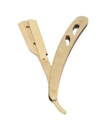 Premium Stainless Steel Face Razor & Neck Cutter - Foldable Manual Beard Knife Holder (Single Blade Straight Edge) - Buy Online on GoSupps.com