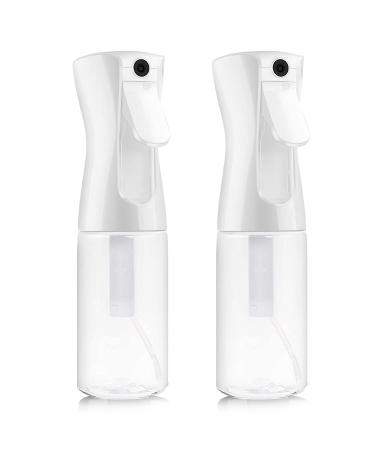 2 Pack Hair Spray Bottle 6.8 OZ Continuous Fine Mist Sprayer Refillable Empty Sprayer Water Squirt Bottle for Salon, Hairstyling, Cleaning, Plants, Misting & Skin Care (Clear) 6.8 Ounce 2#Clear