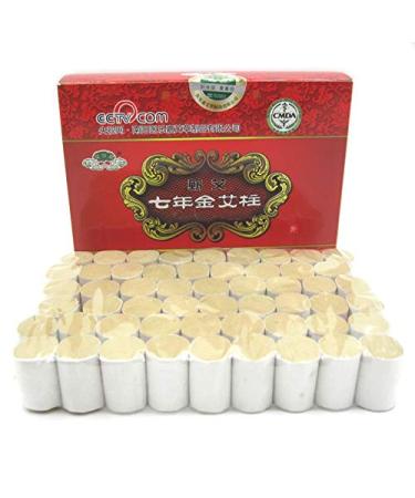 Yobaih Moxibustion 2 boxes Moxa ai Zhu Seven years chen Ai Cao 40: 1 Gold Moxa column 54 Sections warm Moxibusion Gold Moxibusion Strips Smoked Moxa Moxa