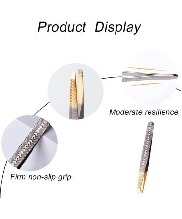 Slanted Stainless Steel Eyebrow Tweezers - Anti-Skid Sharp Tweezers for Facial Hair - Buy Online on GoSupps.com