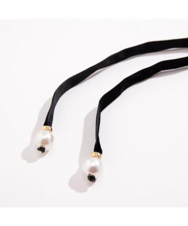 Oralgo Simple Pearl Neck Band with Bow - Elegant Women's Collarbone Necklace | Long Lacing Fashion Jewelry - Buy Online on GoSupps.com