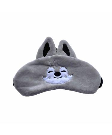 Kpop Stray Kids Eye Mask World Tour MANIAC Cartoon SKZOO Embroidery Short Plush Sleeping Eye Mask Wolfchan Dwaekki Bbokari (Wolfchan)
