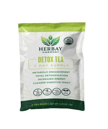 Herbay Harmony Organic Detox Tea Caffeine-Free Herbal Cleanse for Bloating Relief, Digestive Tea & Natural Body Detox, Organic Herbal Blend with Ginger, Chamomile & Papaya (4 Pack (4 Week Detox Kit) - Buy Online on GoSupps.com