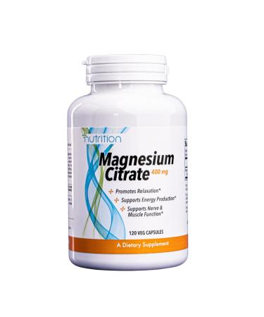 Nutri Plus Fit Dietary Supplement Capsules Magnesium Citrate Nutritional Health 120 Counts 400 mg