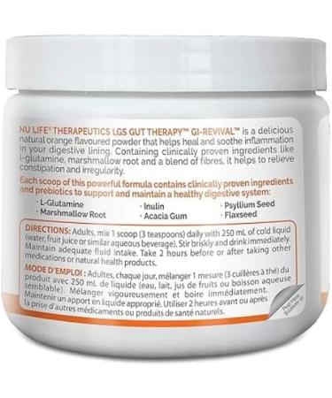 NuLife Therapeutics by NuLife Vitamins Nulife Therapeutics LGS Gut Therapy Gi-Revival Triple Action Healing Fiber (Formerly Healing Fibre) 215 Gram Orange Creme Flavor - Buy Online on GoSupps.com