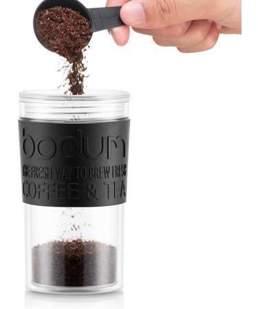 BODUM K11102-01 Travel Press Set Coffee Maker with Extra Lid Black & Grumpy Mule Organic Colombia Caf Equidad Ground Coffee with tastes of Hazelnut Caramel & a hint of Red Fruits 227 g Black + Ground Coffee - Buy Online on GoSupps.com