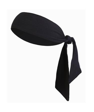 Sports headband for women and men-Non-SLIP headband sweatband head ties ideal to run work out tennis karate volleyball & performance Stretch & Moisture Wicking Schwarz