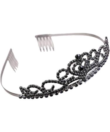 Lurrose Rhinestone Crowns Tiaras with Comb Headband for Girl Women Bridal Birthday Party Wedding Prom (Black) - Buy Online on GoSupps.com