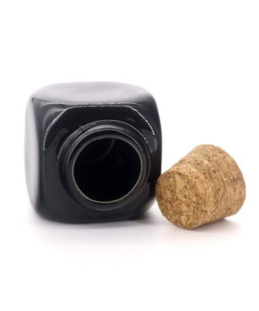 Porcelain Dappen Dish with Wooden Cap - Nail Art Acrylic Powder Tool in Cube Style (Black) - Buy Online on GoSupps.com