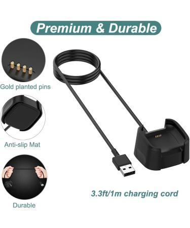 Fitbit Versa 2 Charger Replacement Cable Dock 2 Pack with 3.3ft USB Cord - for Versa 2 Smart Watch - Buy Online on GoSupps.com