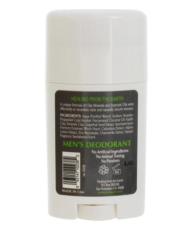 Zion Health ClayDry Men's Deodorant Sandalwood - Natural 2.8 oz | Long-Lasting, Aluminum-Free - Buy Online on GoSupps.com
